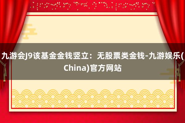 九游会J9该基金金钱竖立：无股票类金钱-九游娱乐(China)官方网站