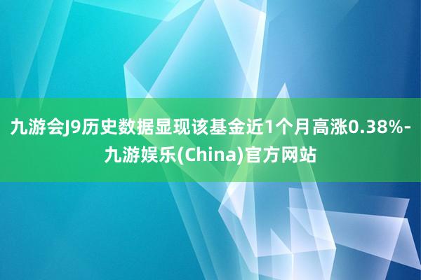 九游会J9历史数据显现该基金近1个月高涨0.38%-九游娱乐(China)官方网站