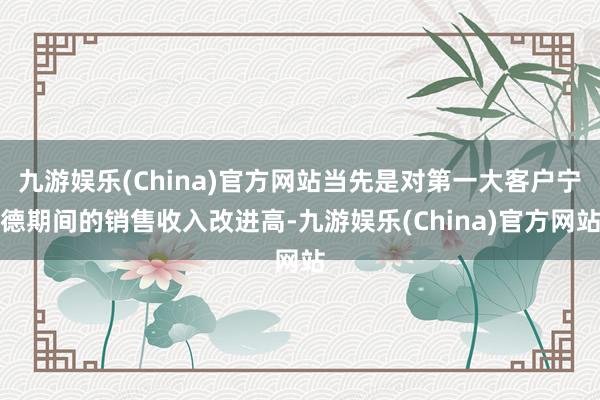 九游娱乐(China)官方网站当先是对第一大客户宁德期间的销售收入改进高-九游娱乐(China)官方网站