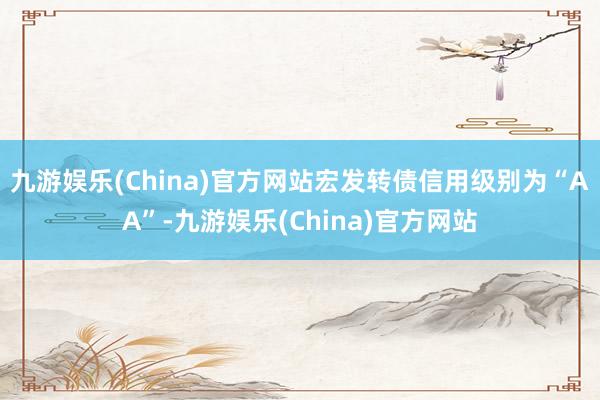 九游娱乐(China)官方网站宏发转债信用级别为“AA”-九游娱乐(China)官方网站