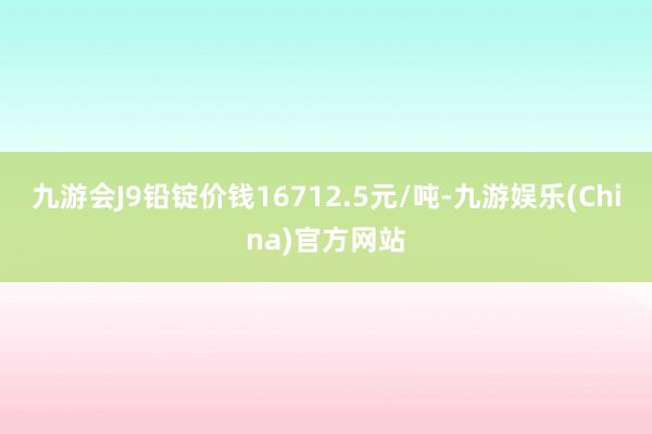 九游会J9铅锭价钱16712.5元/吨-九游娱乐(China)官方网站