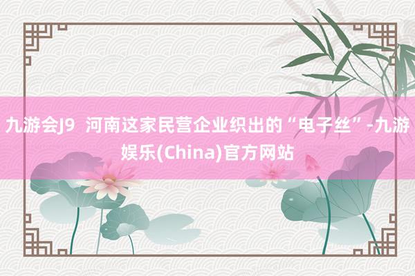 九游会J9  河南这家民营企业织出的“电子丝”-九游娱乐(China)官方网站